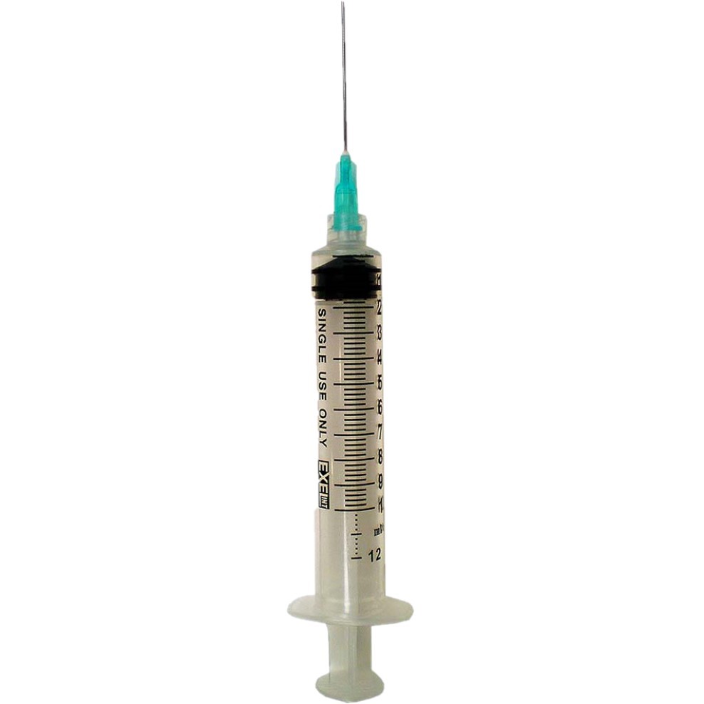 Syringe Hypodermic with Needle ExelInt® 10-12 mL .. .  .  